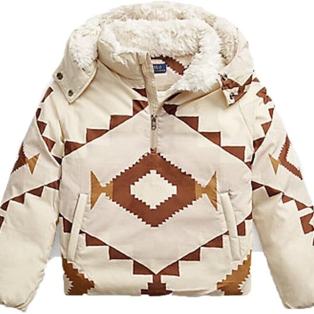 Polo by Ralph Lauren Cream and Brown Kids Jacket
